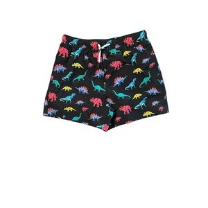 Brisira Black Swim trunks with Colorful Dinosaur Print, Size 5-6Y